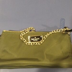 Kate Spade Green and Gold Glossy Clutch